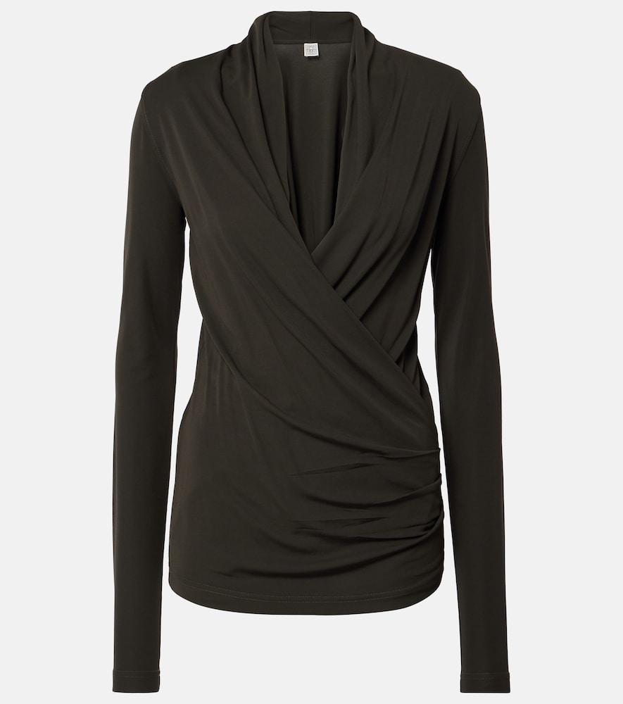 toteme draped jersey top