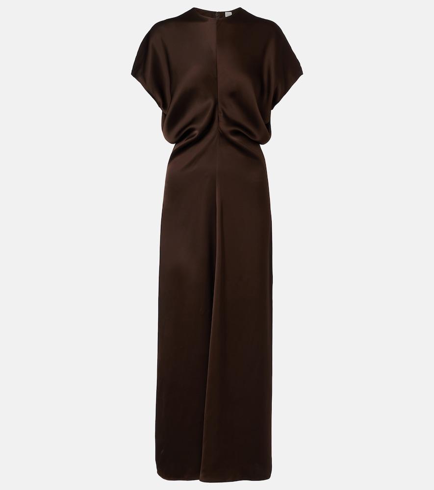 toteme draped satin maxi dress