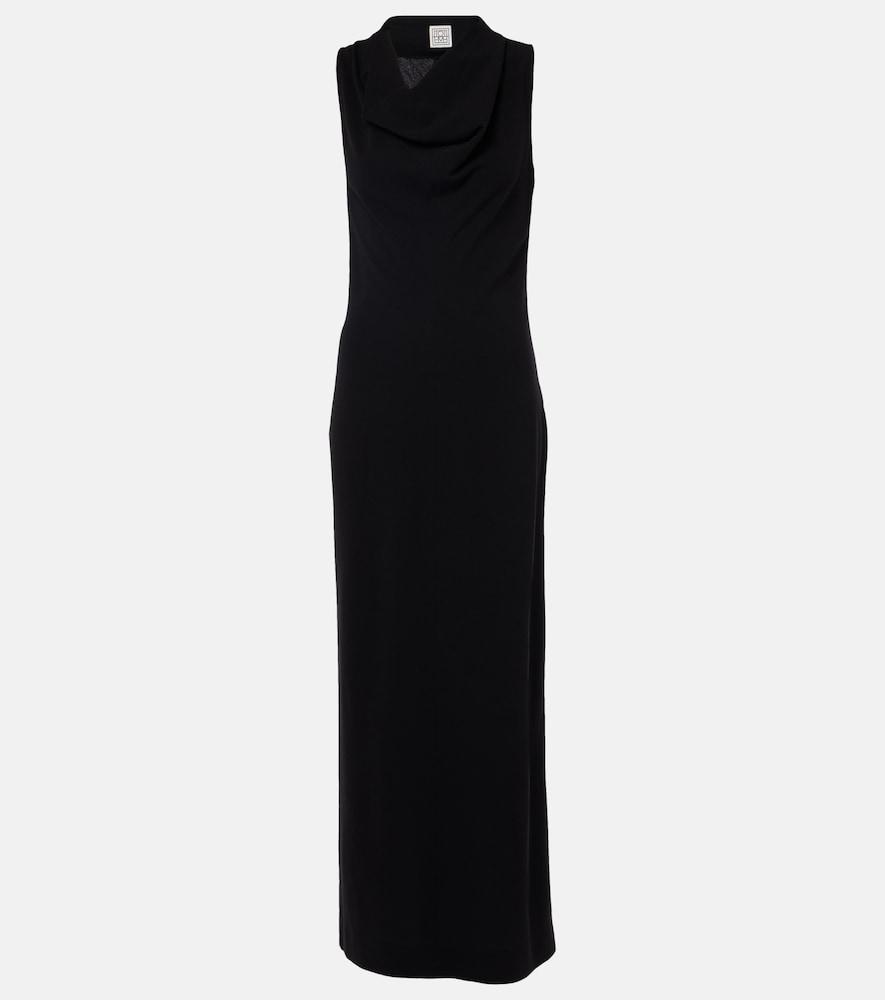 toteme draped wool-blend maxi dress