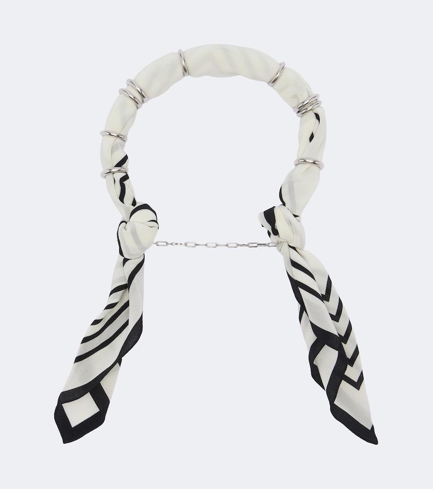 toteme embellished striped silk scarf