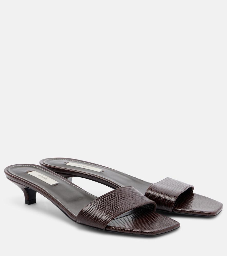 toteme embossed leather mules