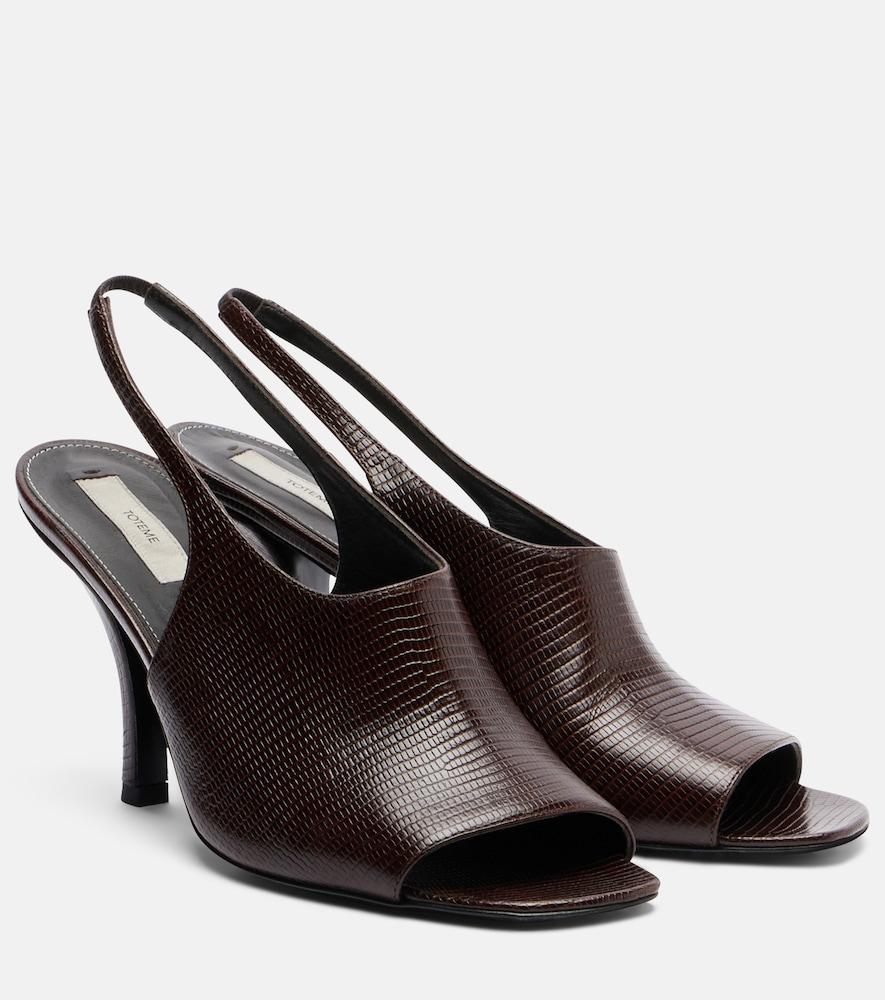 toteme embossed leather slingback sandals