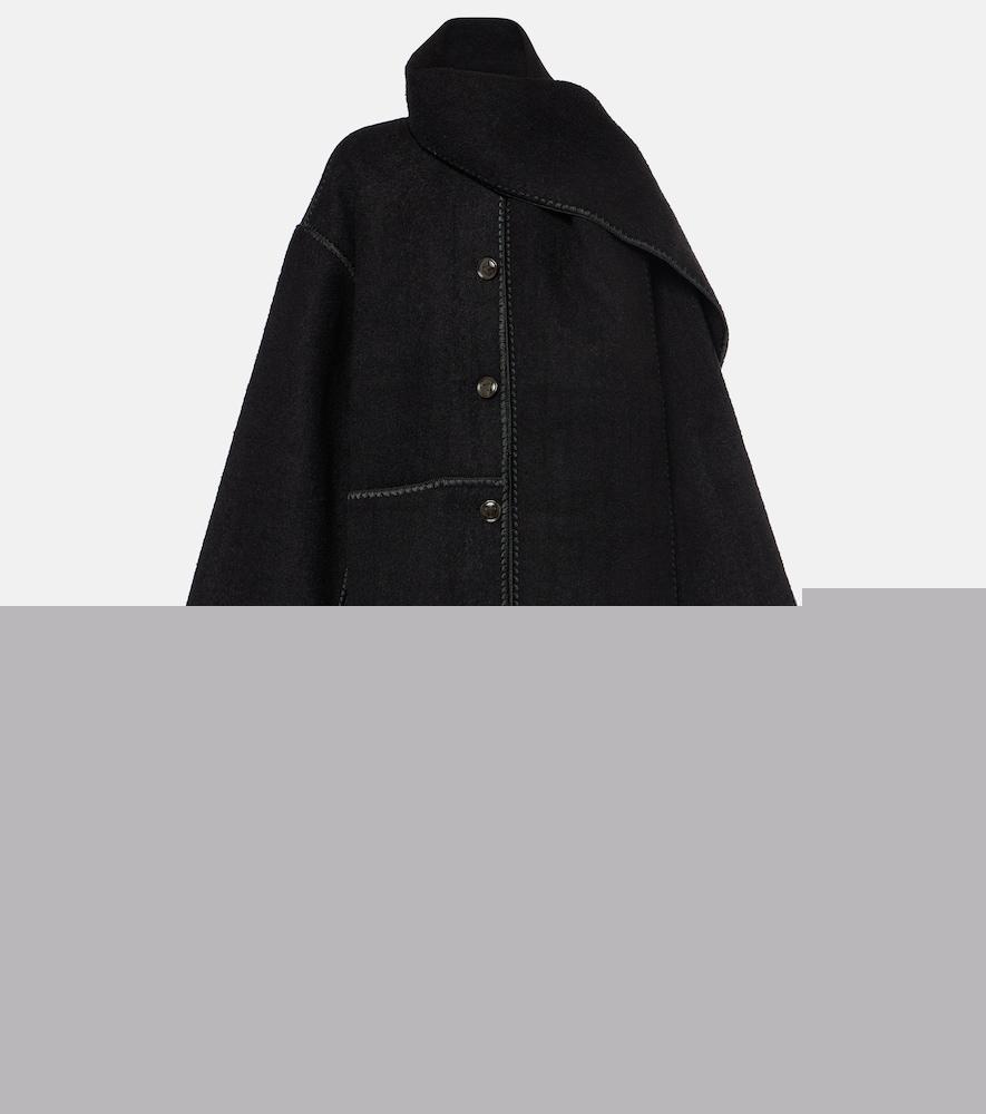 toteme embroidered wool-blend scarf coat