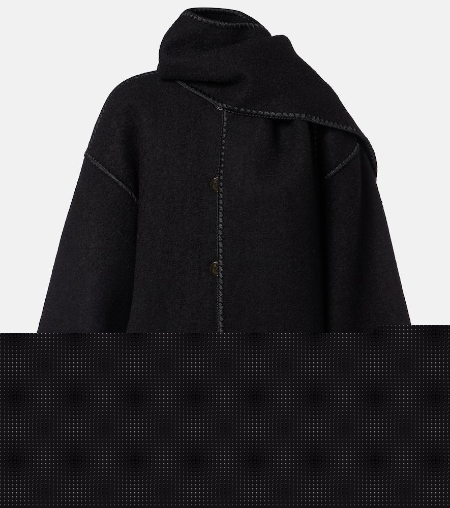toteme embroidered wool-blend scarf jacket