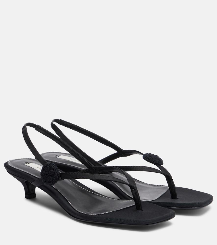 toteme floral-appliqué suede slingback sandals
