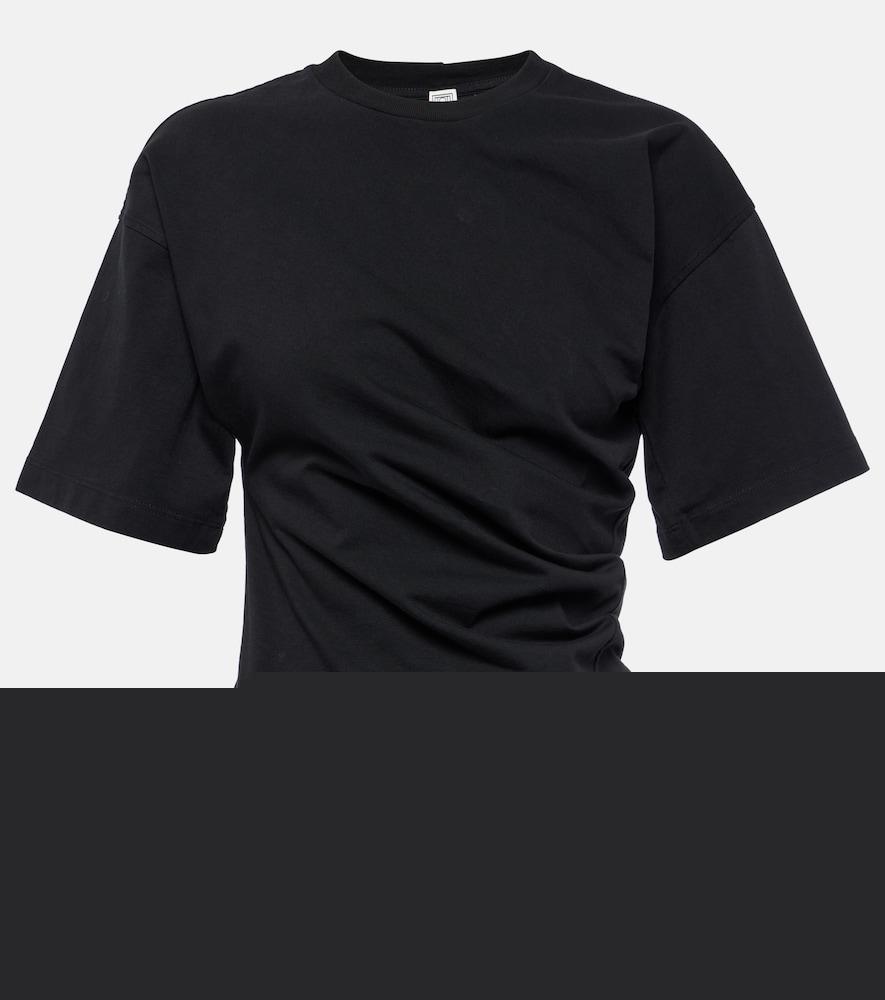 toteme gathered cotton jersey t-shirt