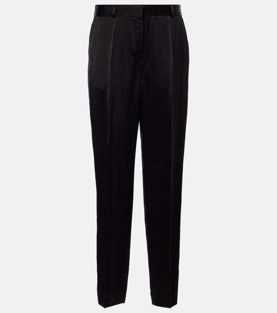 toteme high-rise satin straight pants
