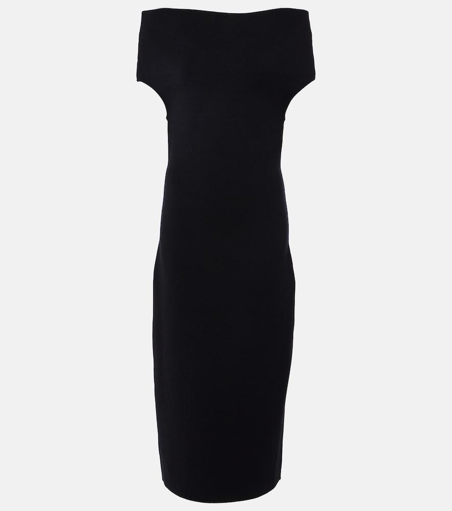 toteme knitted off-shoulder midi dress