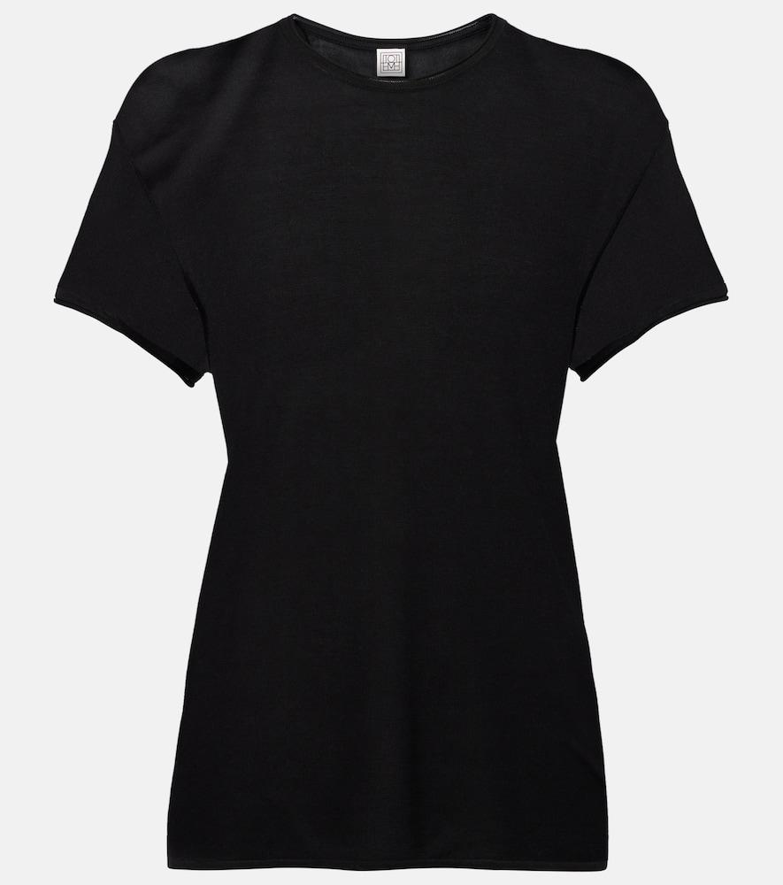 toteme knitted silk t-shirt