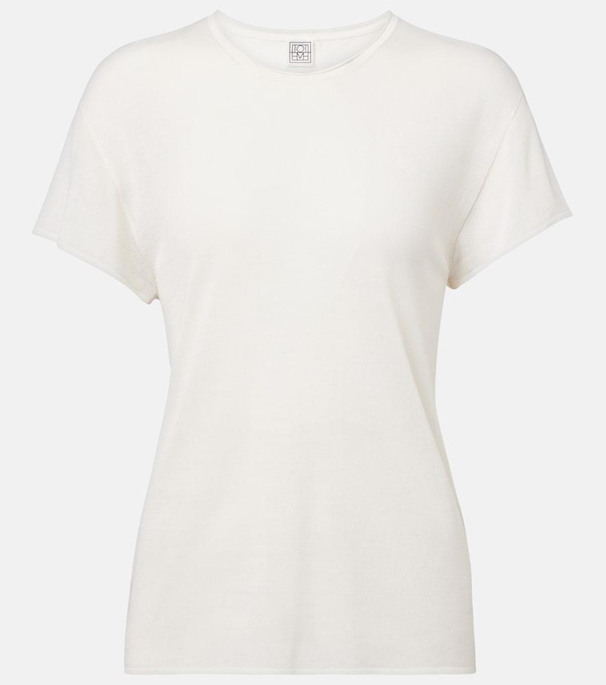 toteme knitted silk t-shirt