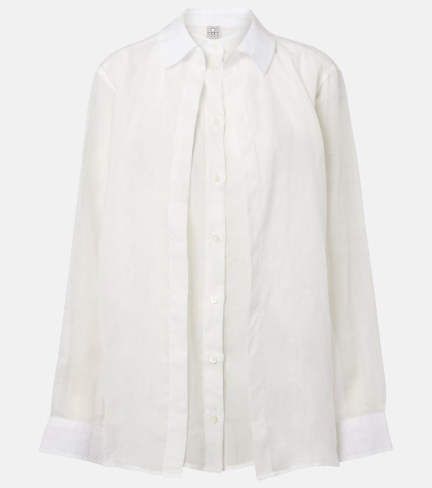 toteme layered ramie voile shirt