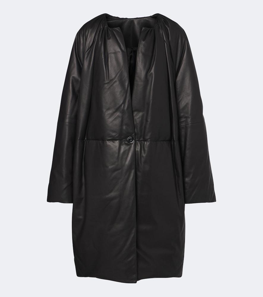 toteme leather down coat
