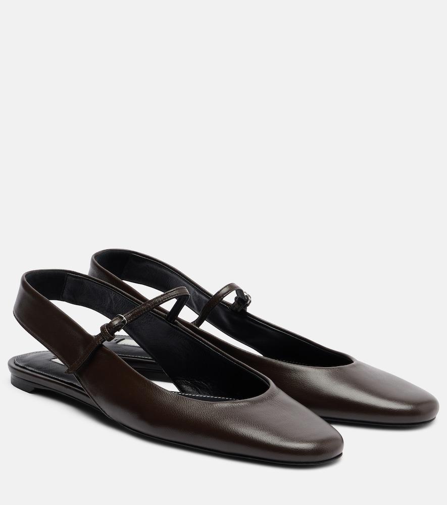 toteme leather mary jane flats