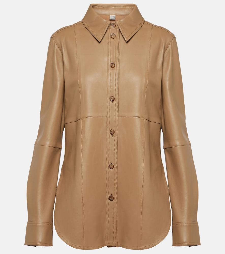 toteme leather shirt