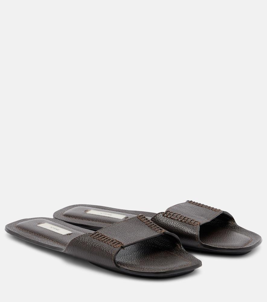 toteme leather slides