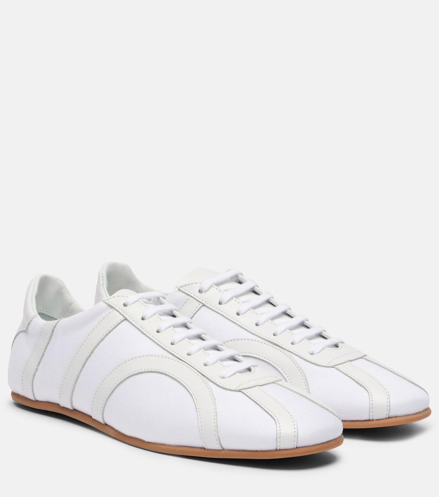 toteme leather-trimmed sneakers
