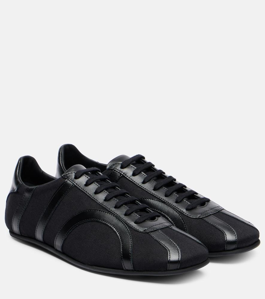 toteme leather-trimmed sneakers