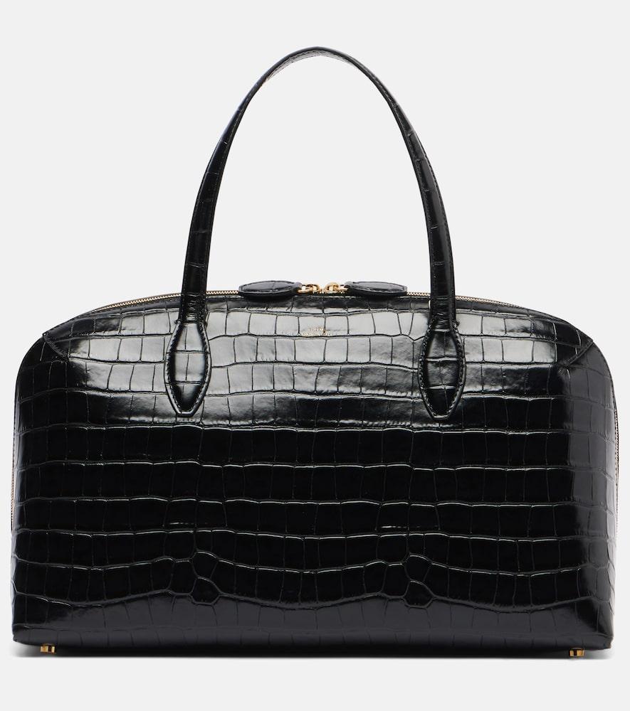 toteme lounge medium croc-effect leather tote bag