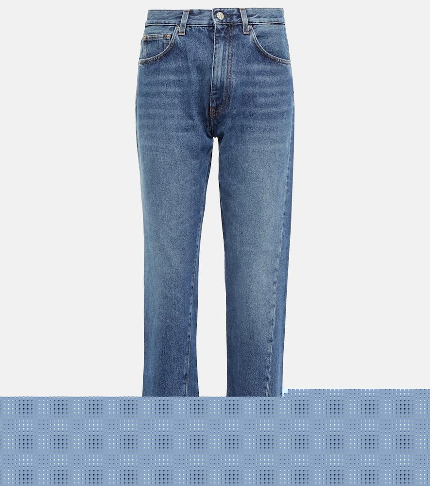 toteme mid-rise twisted-seam straight jeans