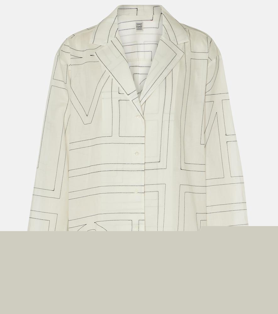toteme monogram cotton-blend shirt