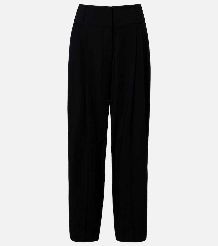 toteme pleated cotton wide-leg pants