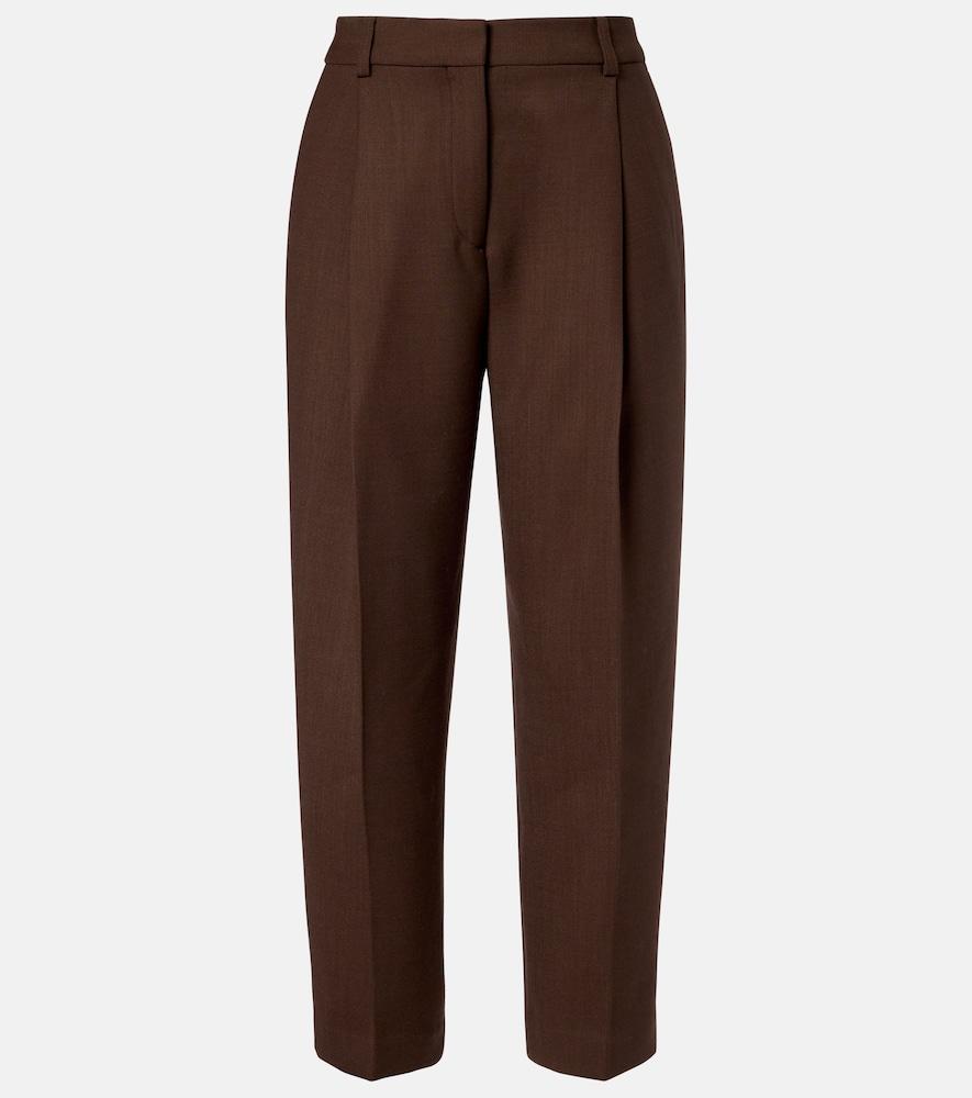 toteme pleated cropped straight pants