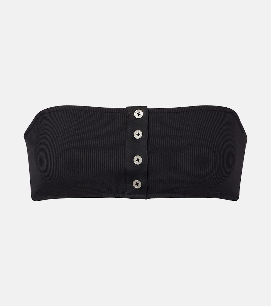 toteme ribbed-knit bandeau bikini top