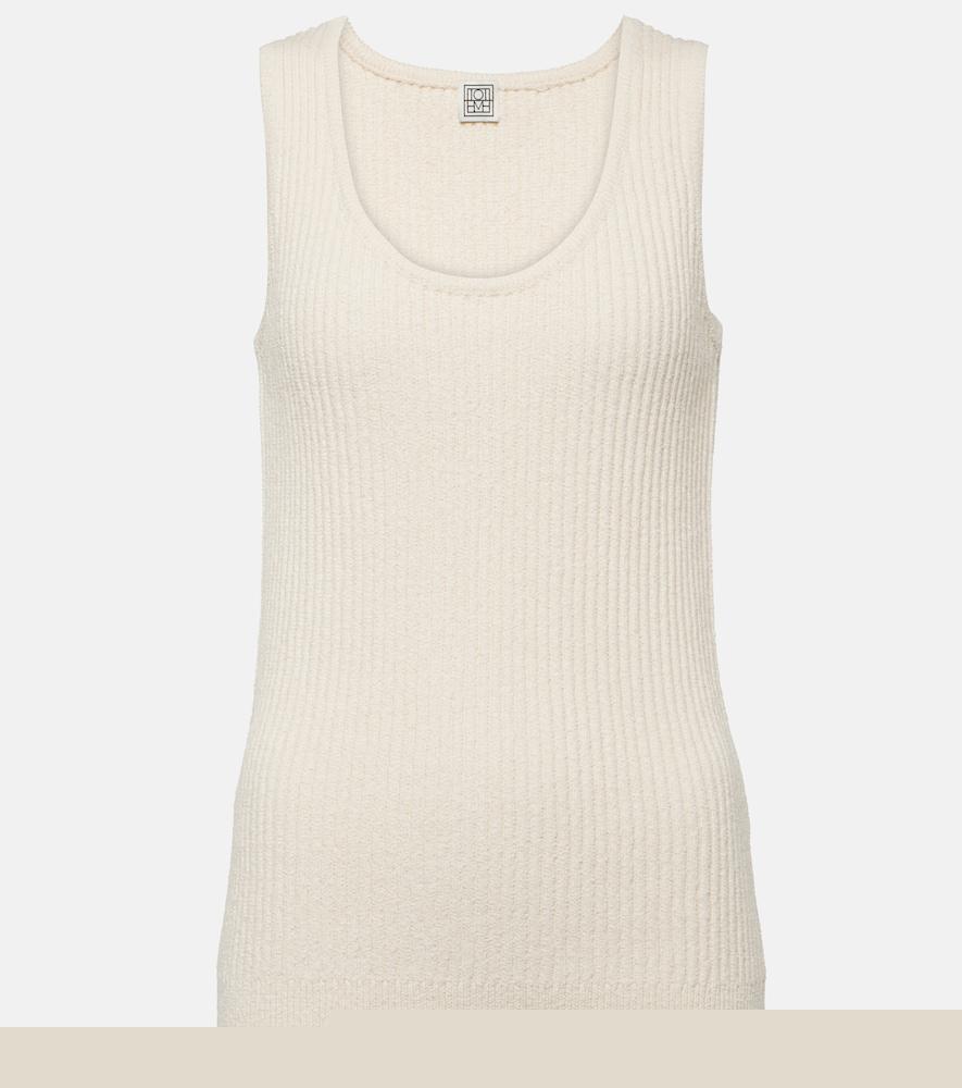 toteme ribbed-knit cotton-blend bouclé tank top