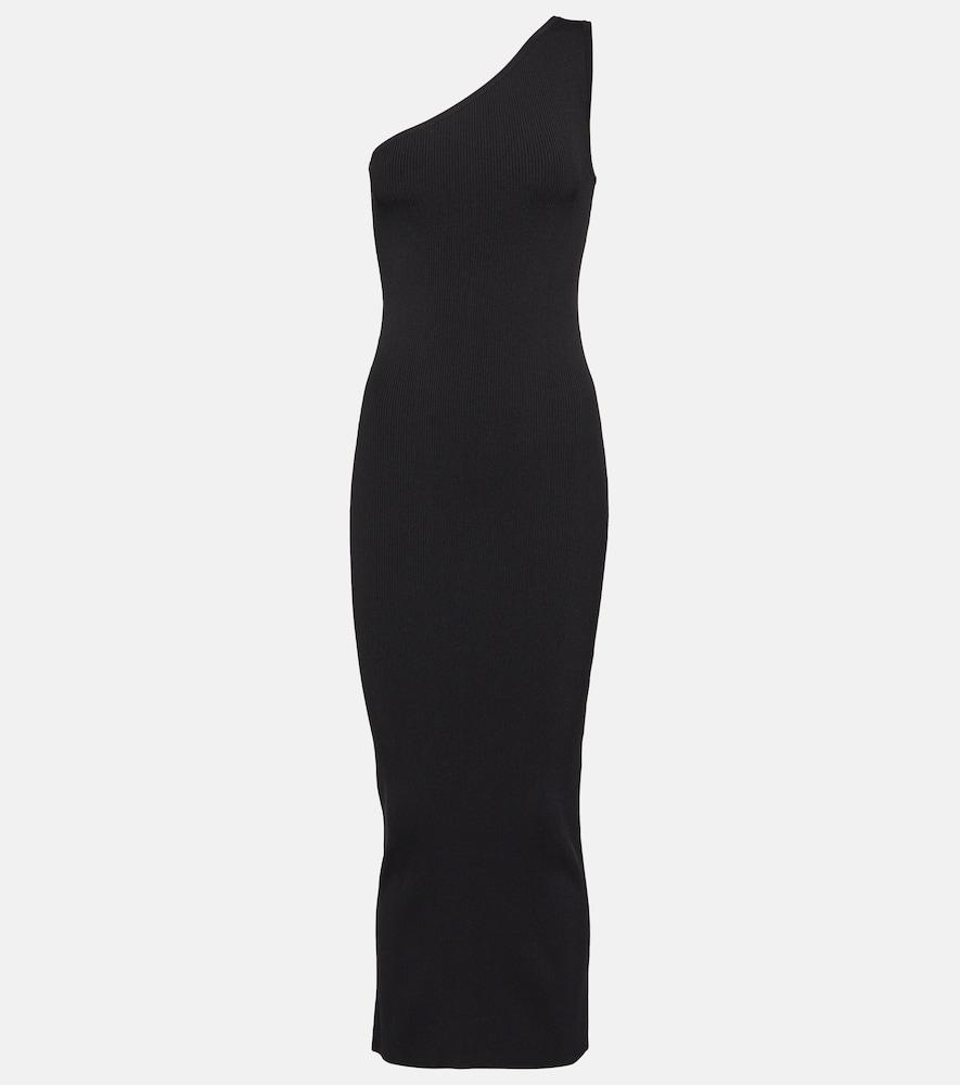 toteme ribbed-knit one-shoulder midi dress