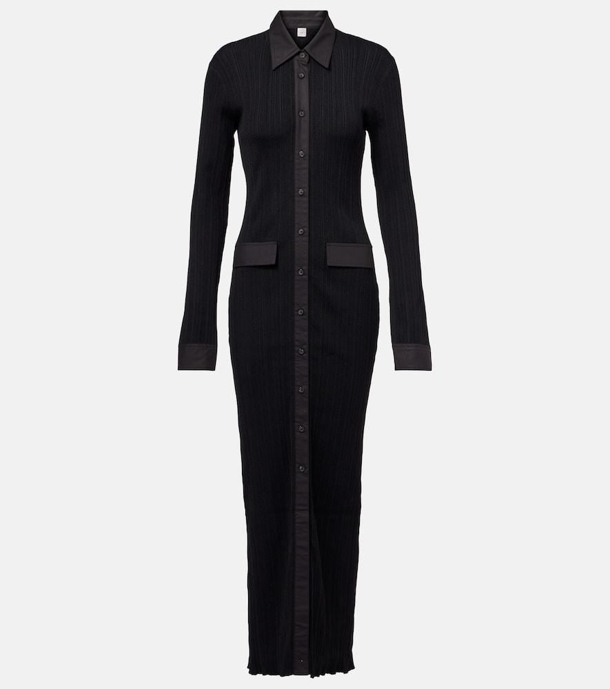 toteme ribbed-knit shirt dress