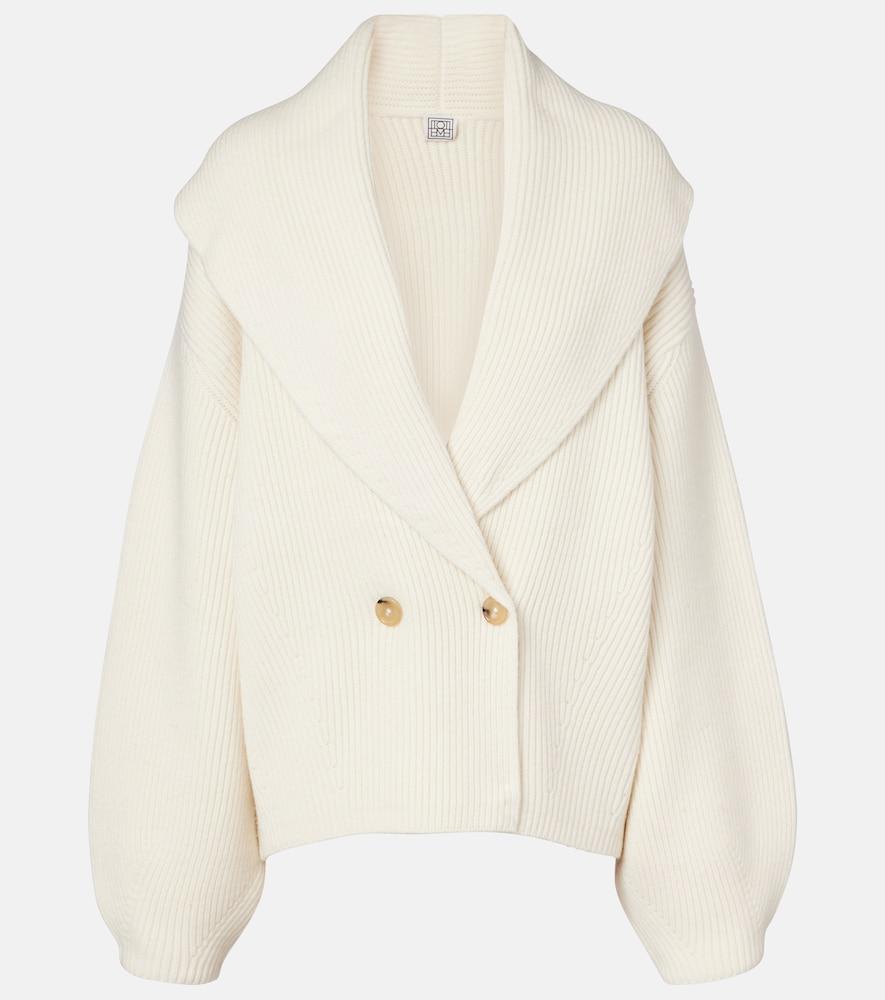 toteme ribbed-knit wool-blend cardigan