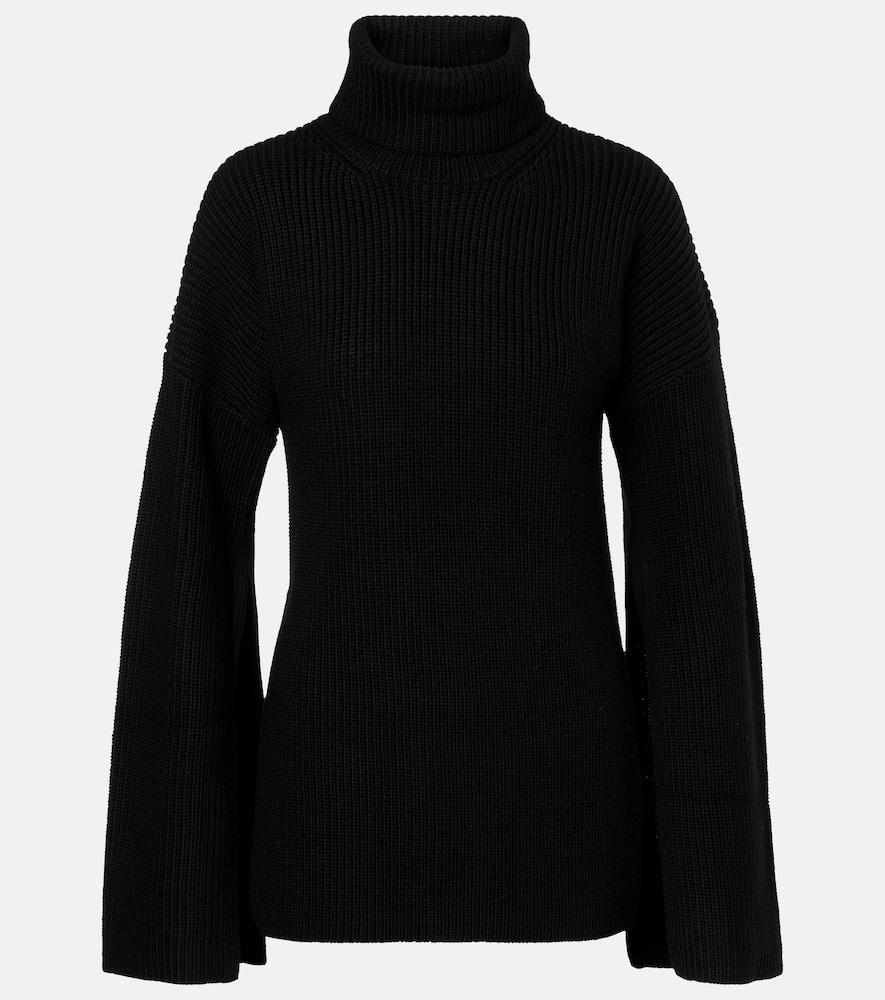 toteme ribbed-knit wool turtleneck sweater