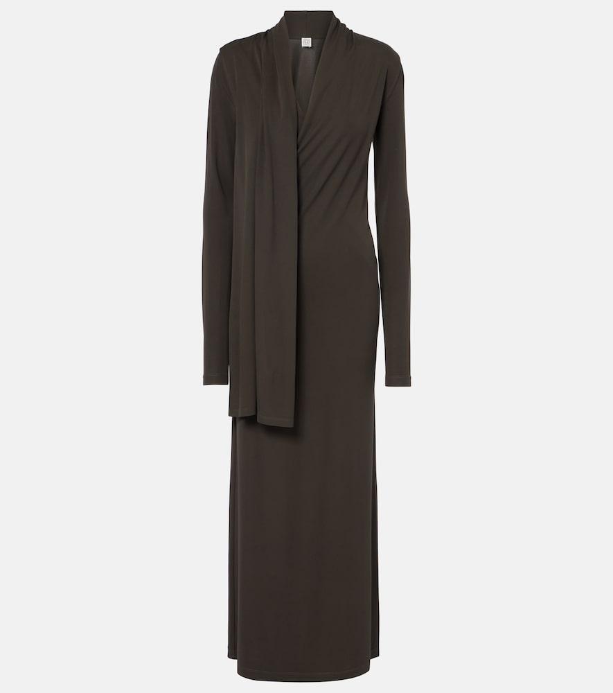 toteme scarf-detail jersey maxi dress