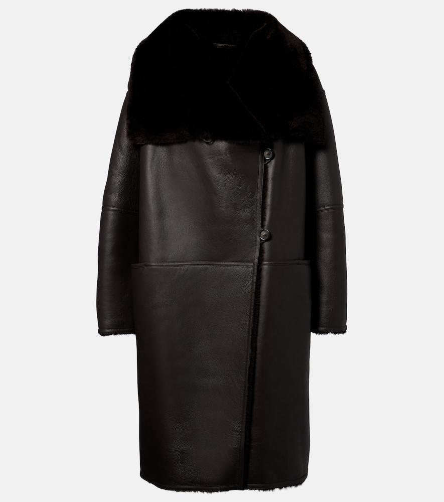 toteme shearling-lined leather coat