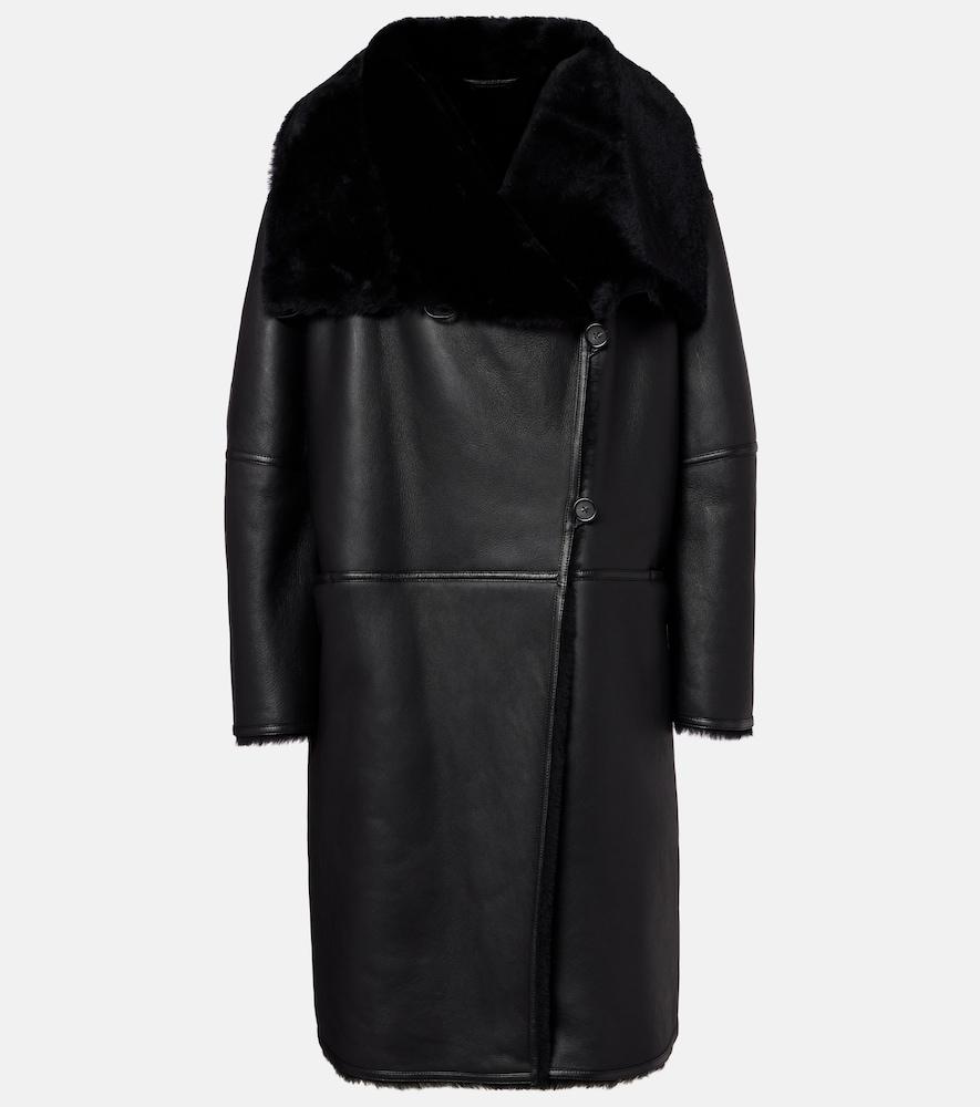 toteme shearling-lined leather coat