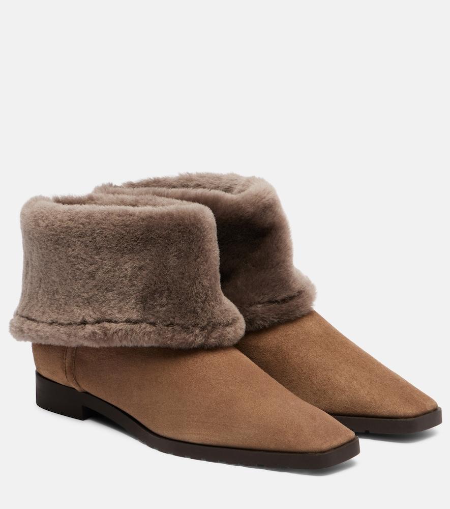 toteme shearling-lined suede ankle boots