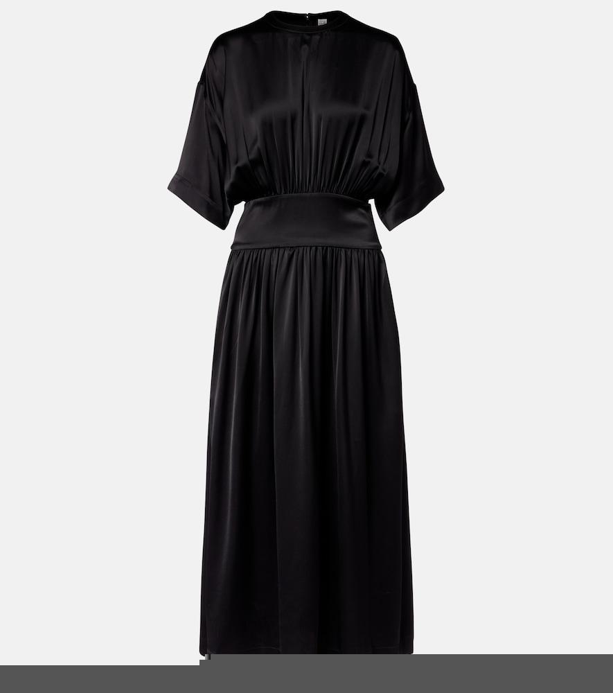 toteme silk and cotton satin t-shirt dress