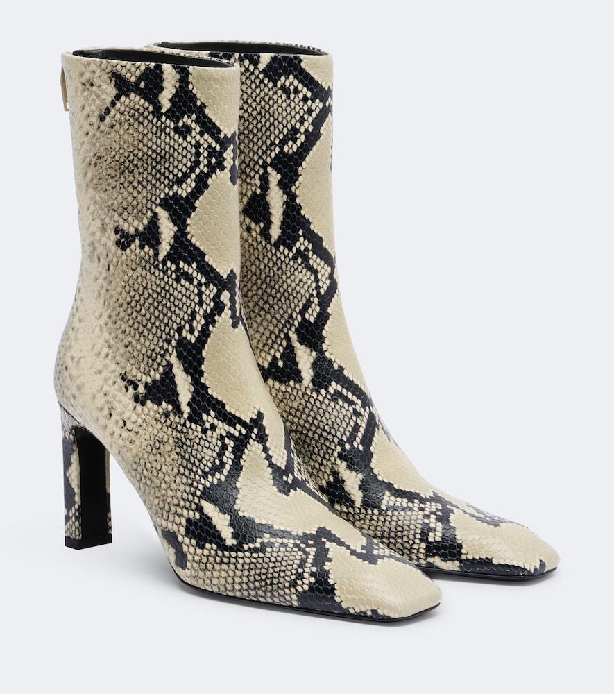 toteme snake-effect leather ankle boots