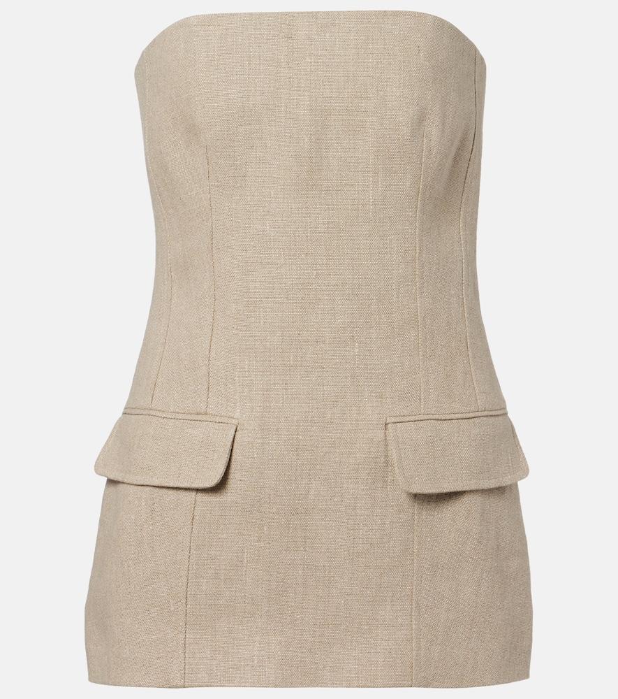 toteme strapless linen bustier top