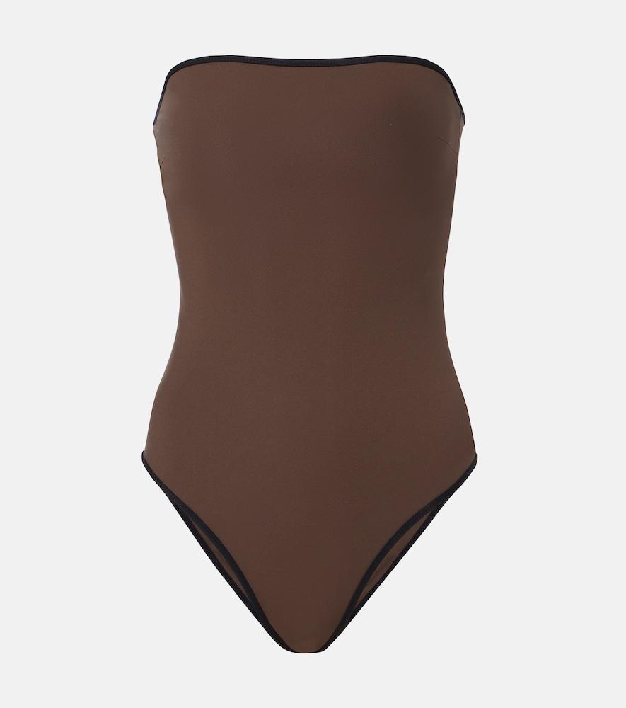 toteme strapless swimsuit