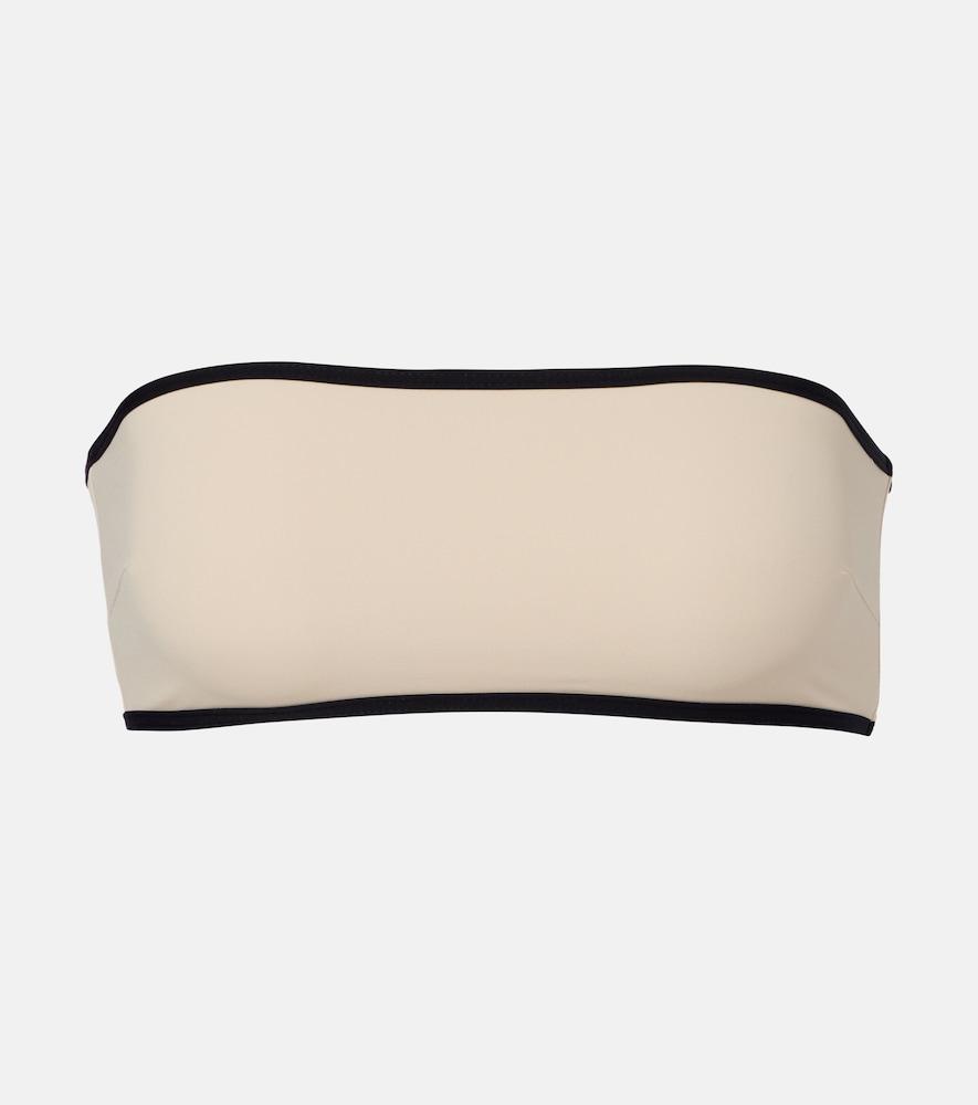 toteme stripe edge strapless bikini top