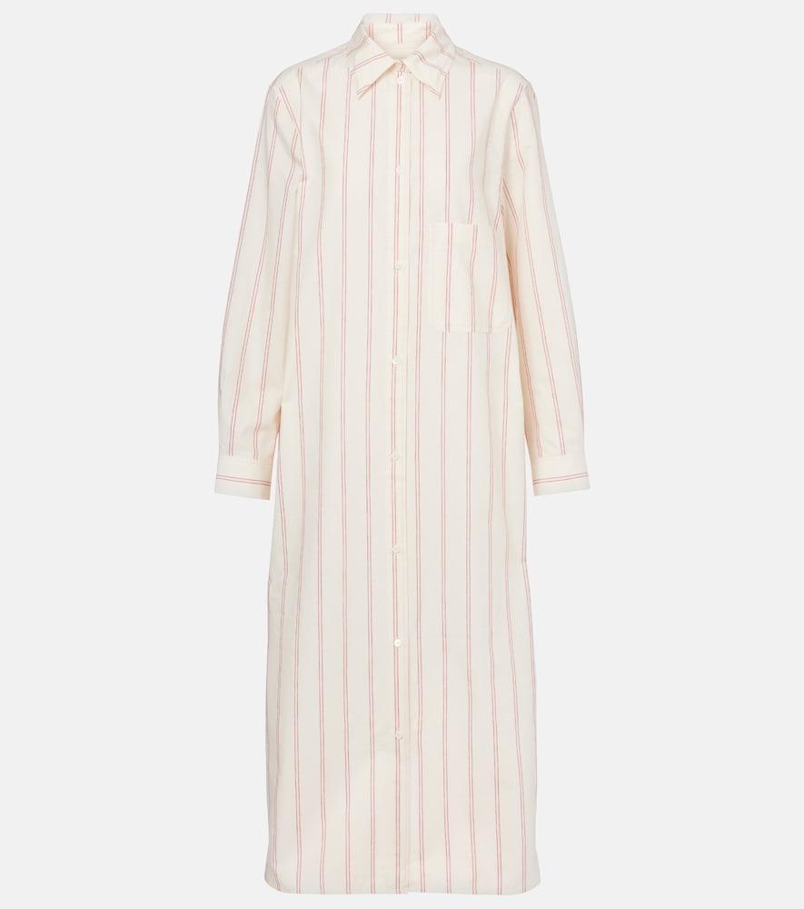 toteme striped cotton and silk shirt dress