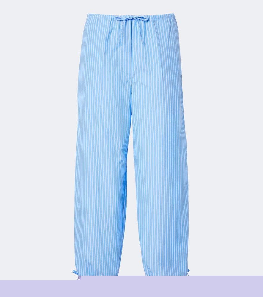 toteme striped cotton poplin wide-leg pants