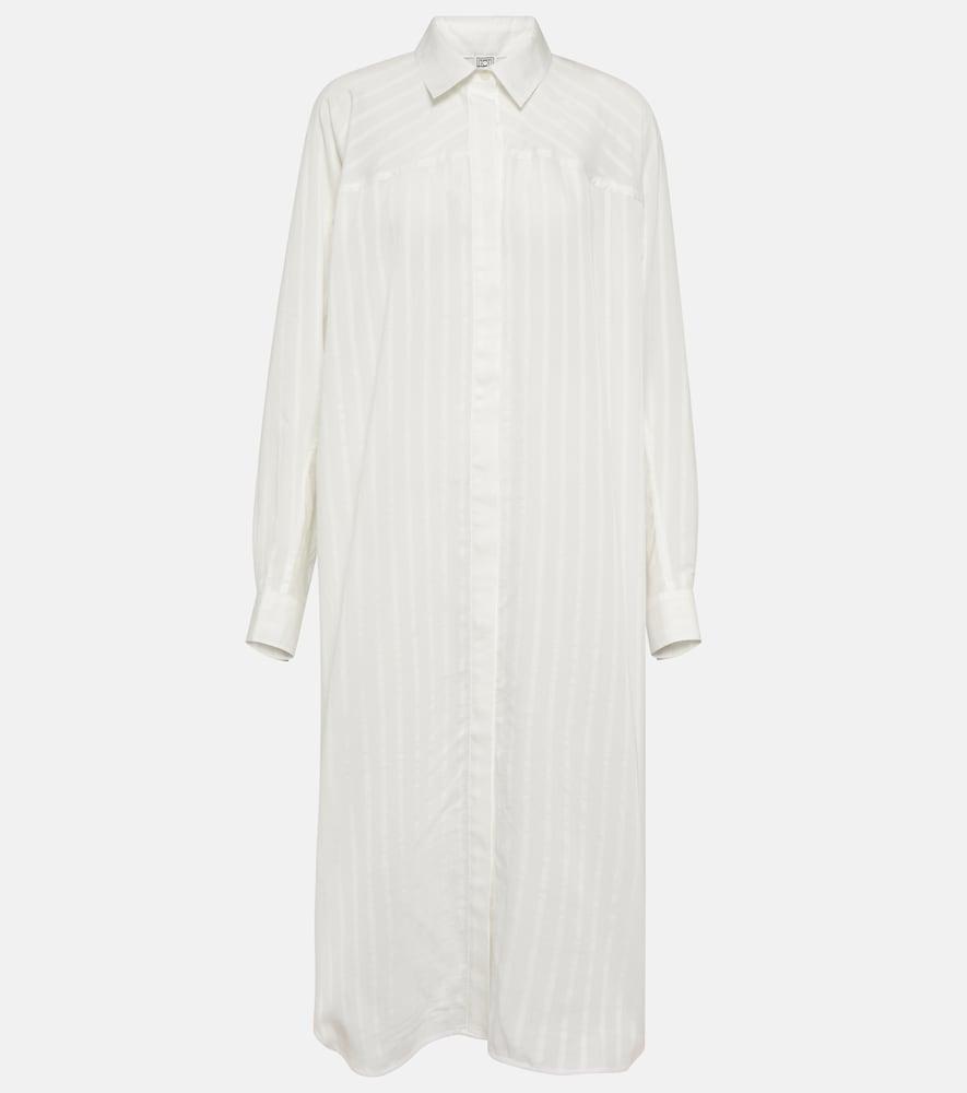 toteme striped jacquard shirt dress