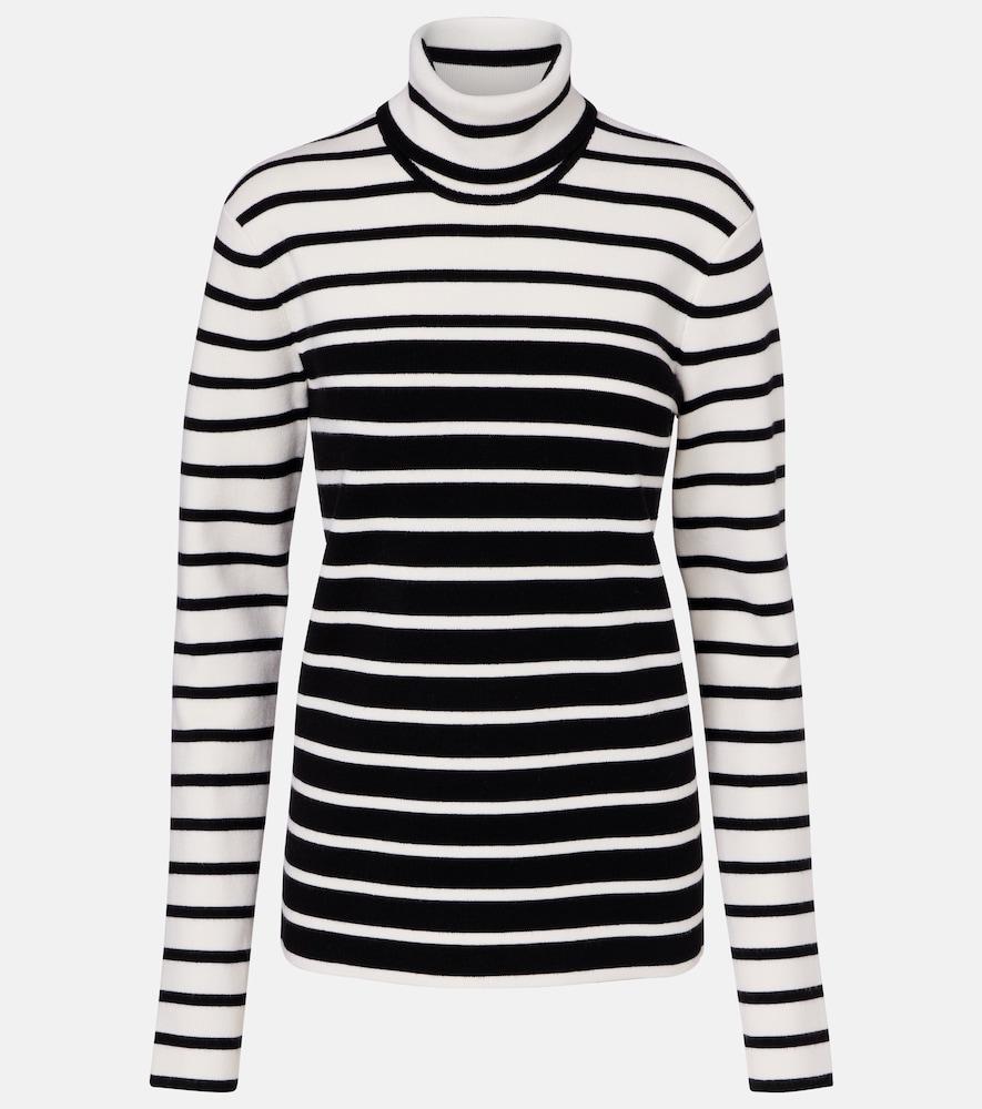 toteme striped wool-blend turtleneck sweater
