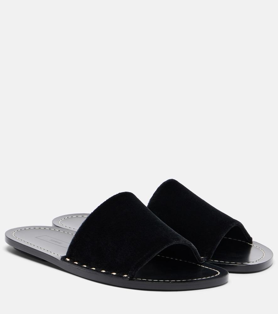 toteme studded velvet slides