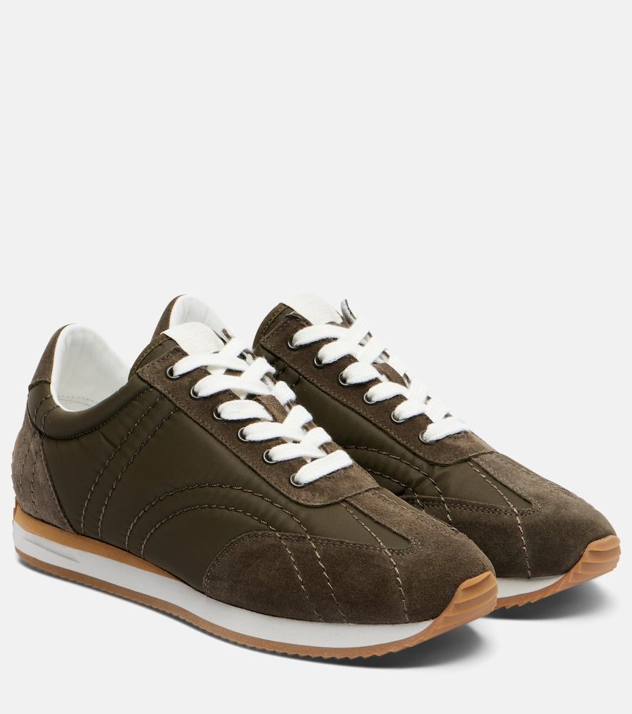 toteme suede-trimmed sneakers