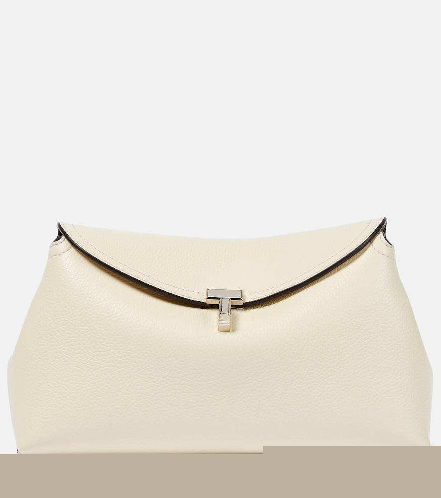 toteme t-lock leather clutch