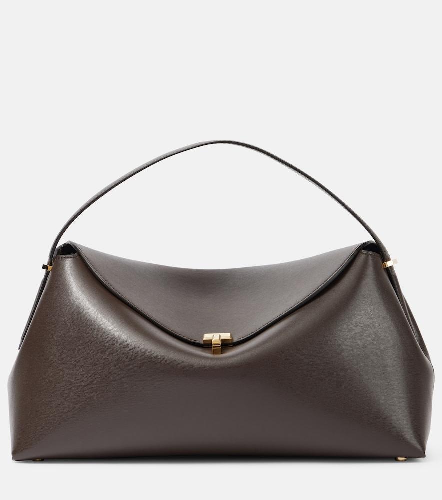toteme t-lock leather tote bag