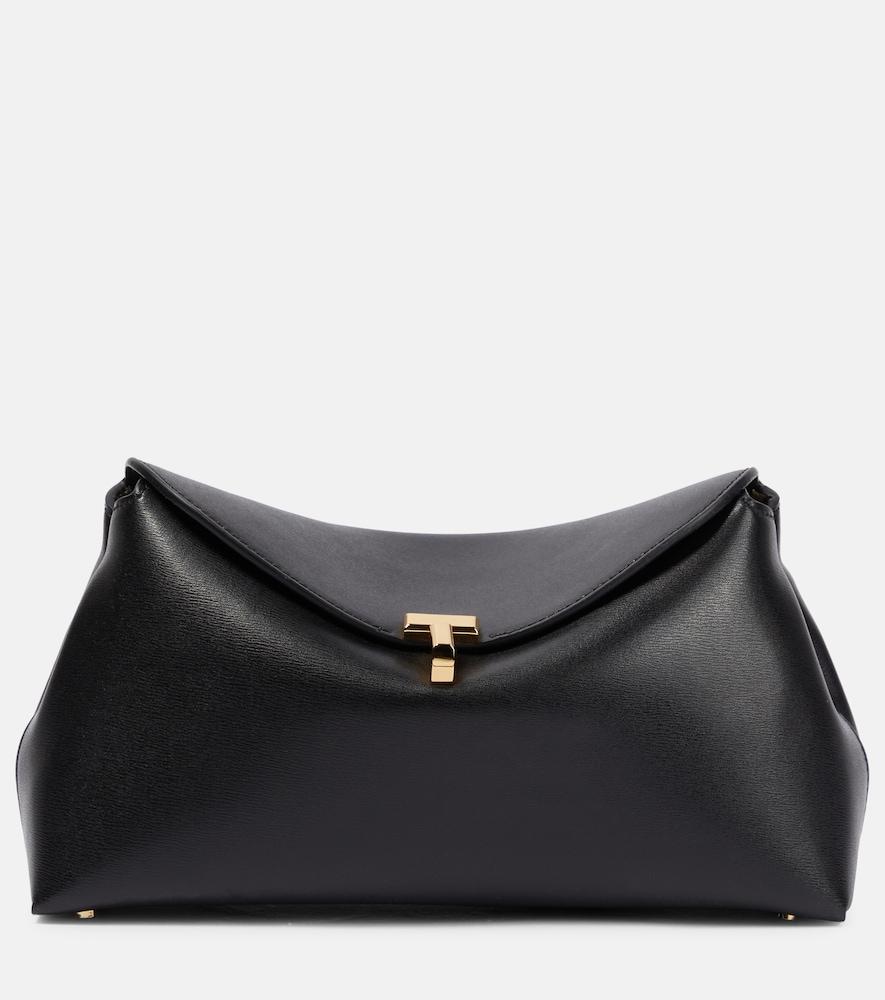 toteme t-lock small leather clutch